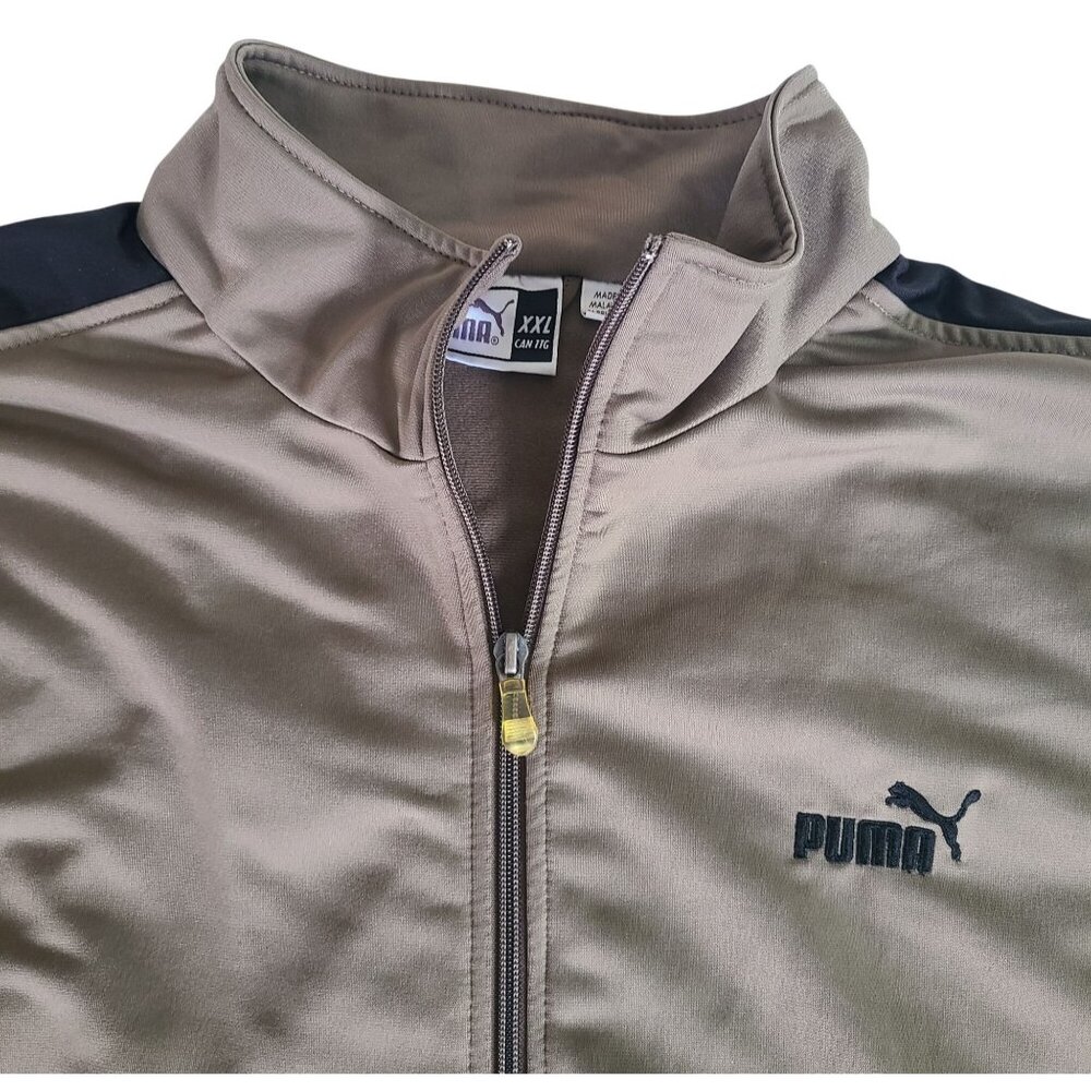 Puma Men's XXL Gray & Black Track Jacket 2XL Full Zip Closure